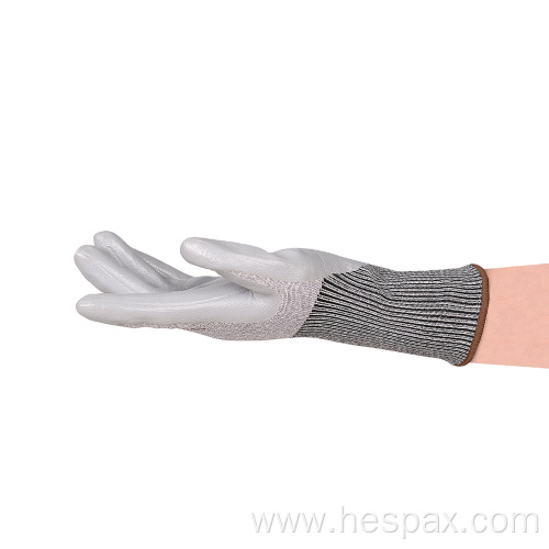 Hespax Anti Cut Nitrile Dipped Industrial Glove Construction